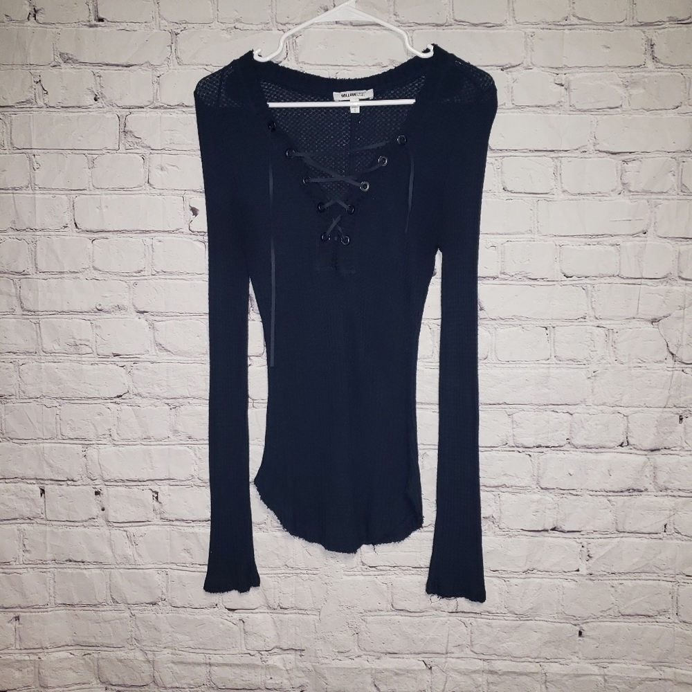 🧡william Rast Waffle Knit Top
